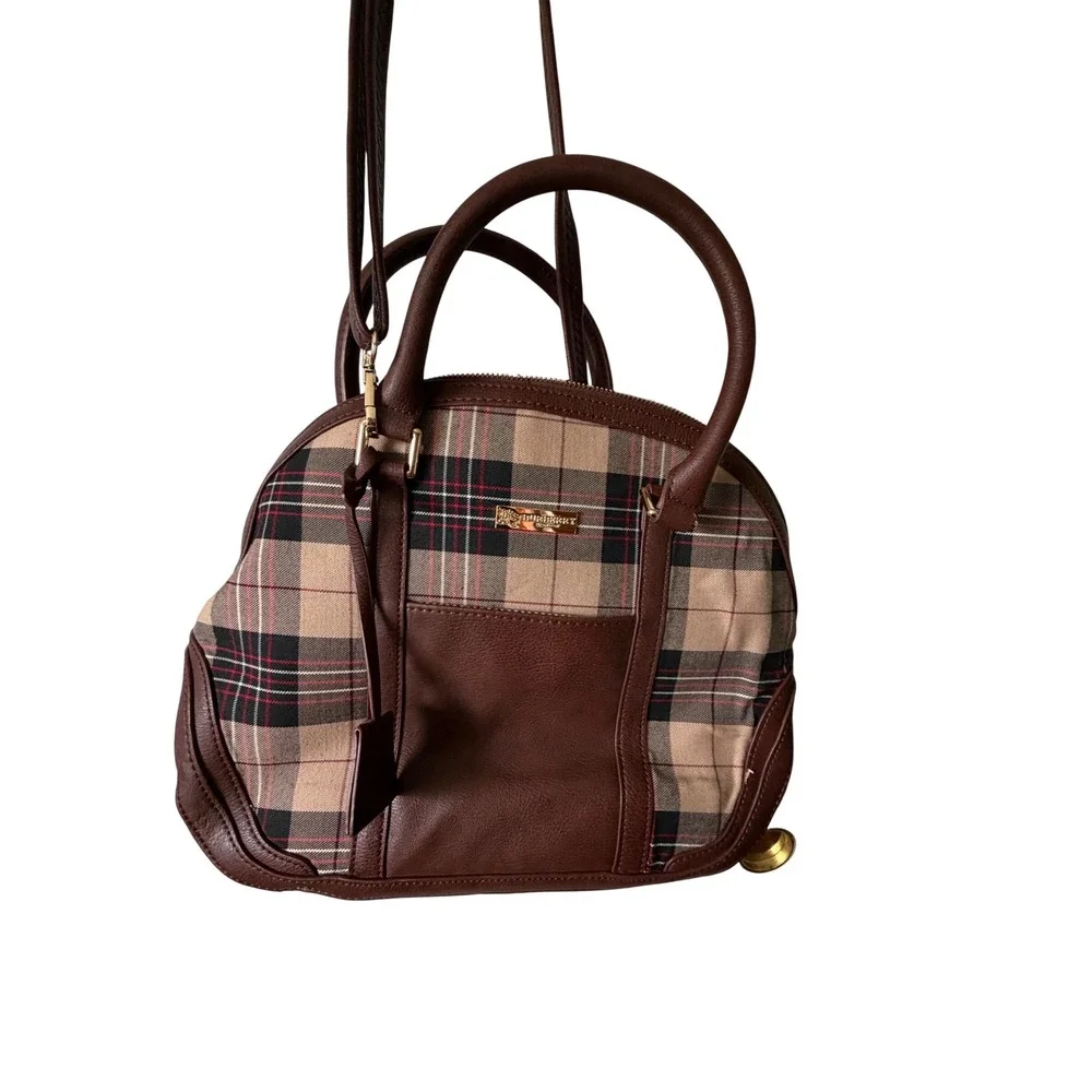 Satchel Women Medium Brown Fair Nova Check Leather Dome Bag
